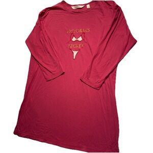 RARE VTG Victoria's Secret Sleep Shirt LARGE PINK Long Slv LOGO 90s! Y2K(Read)